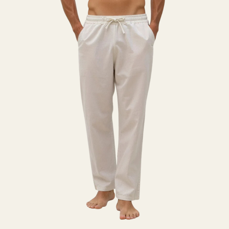 The Positano Cotton–Linen Drawstring Trouser