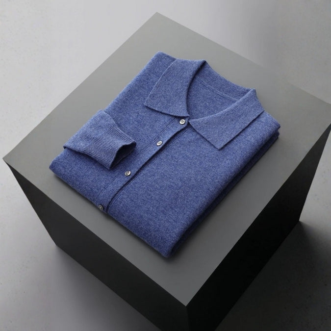 The Bellagio Merino Wool Polo Cardigan