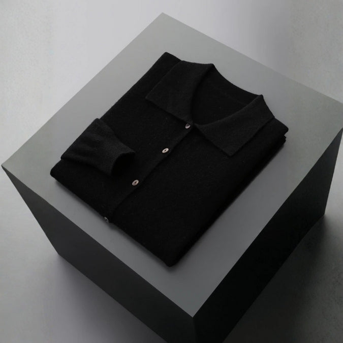 The Bellagio Merino Wool Polo Cardigan