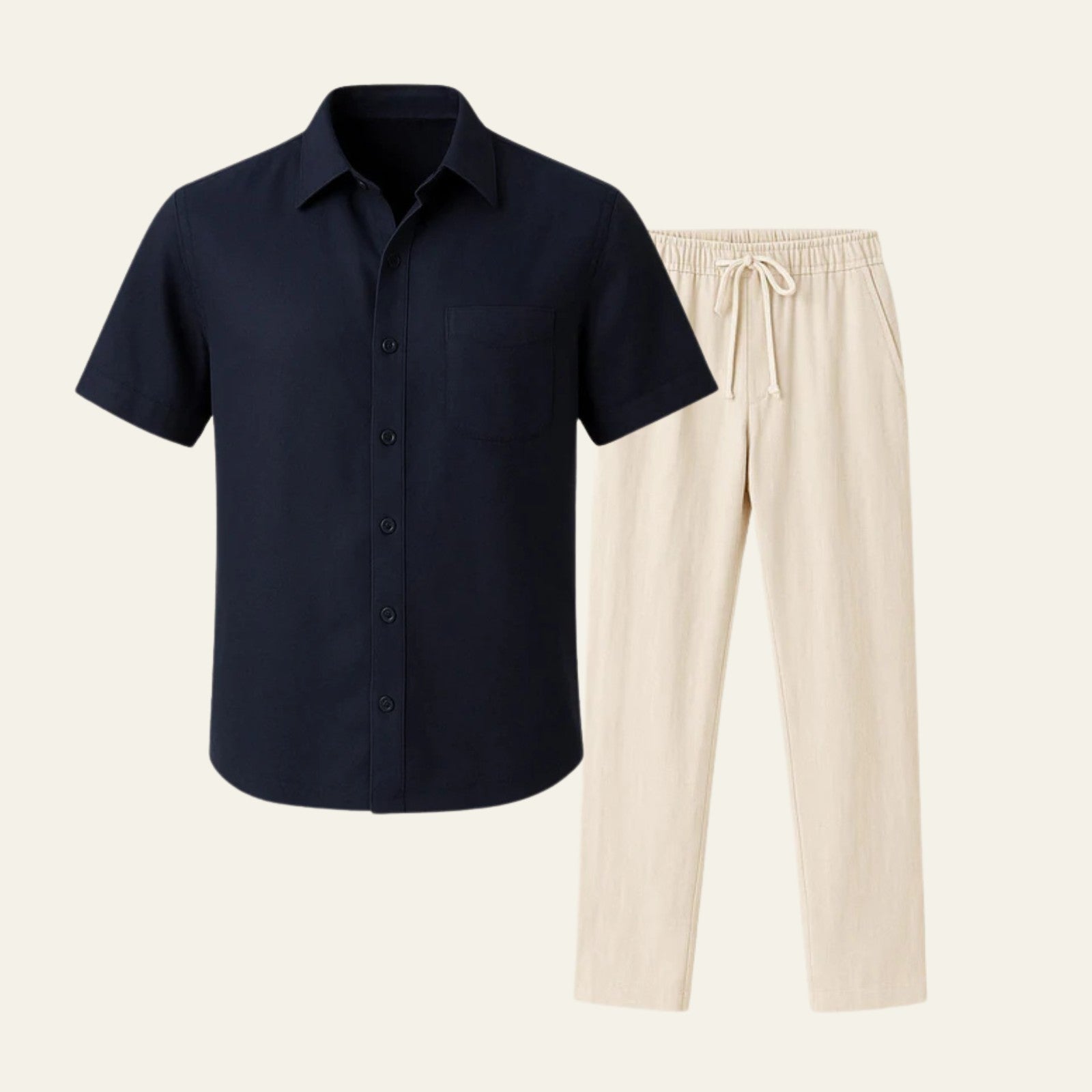 The Antibes Linen Tailored Pantalon Ensemble