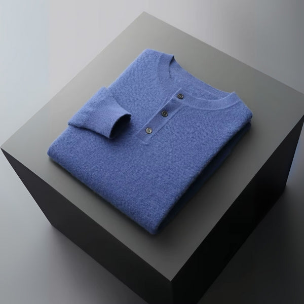 The Courchevel Cashmere Henley Sweater
