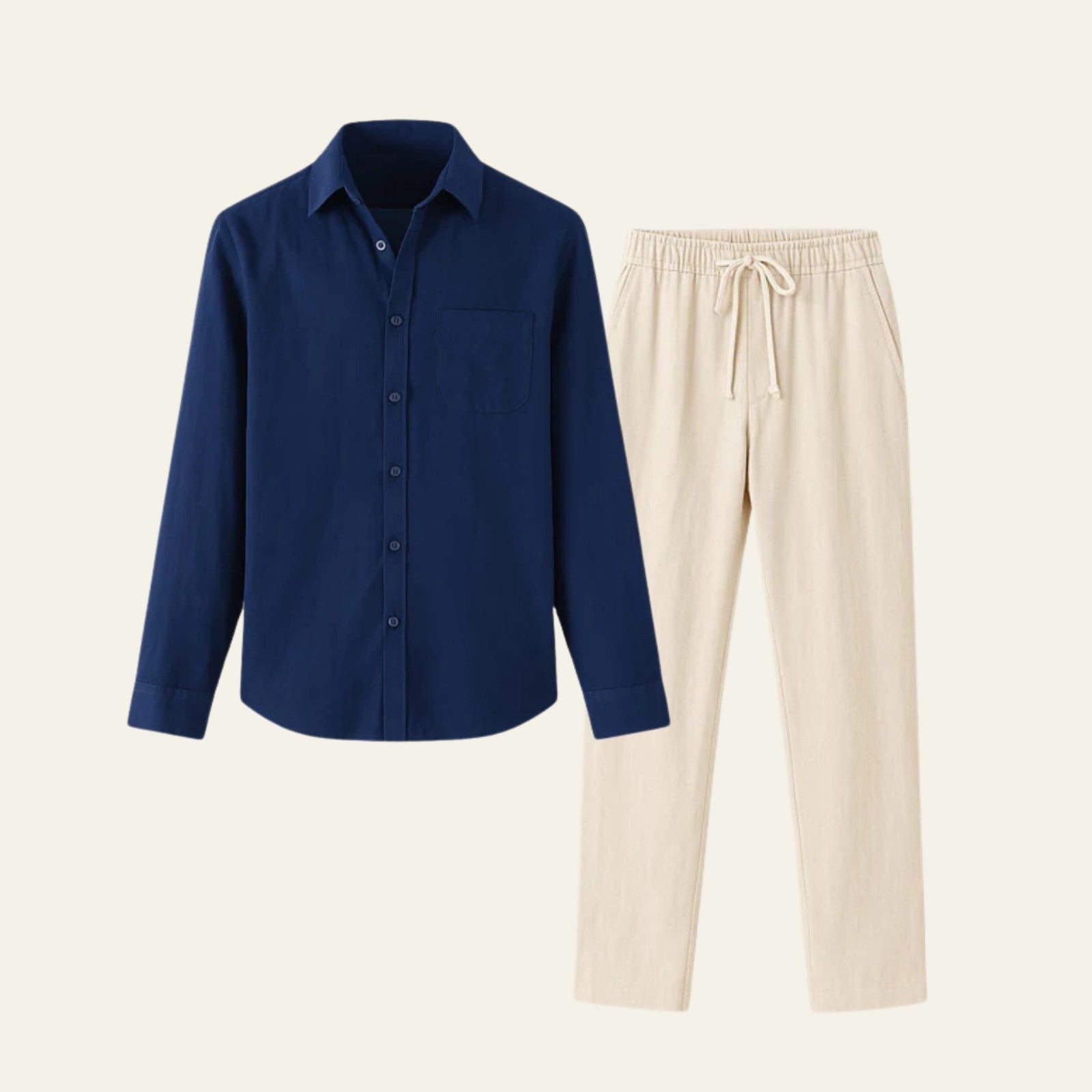The Tangier Linen Tailored Trousers Set