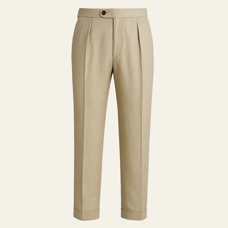 The Bellagio Linen Pleated Trouser