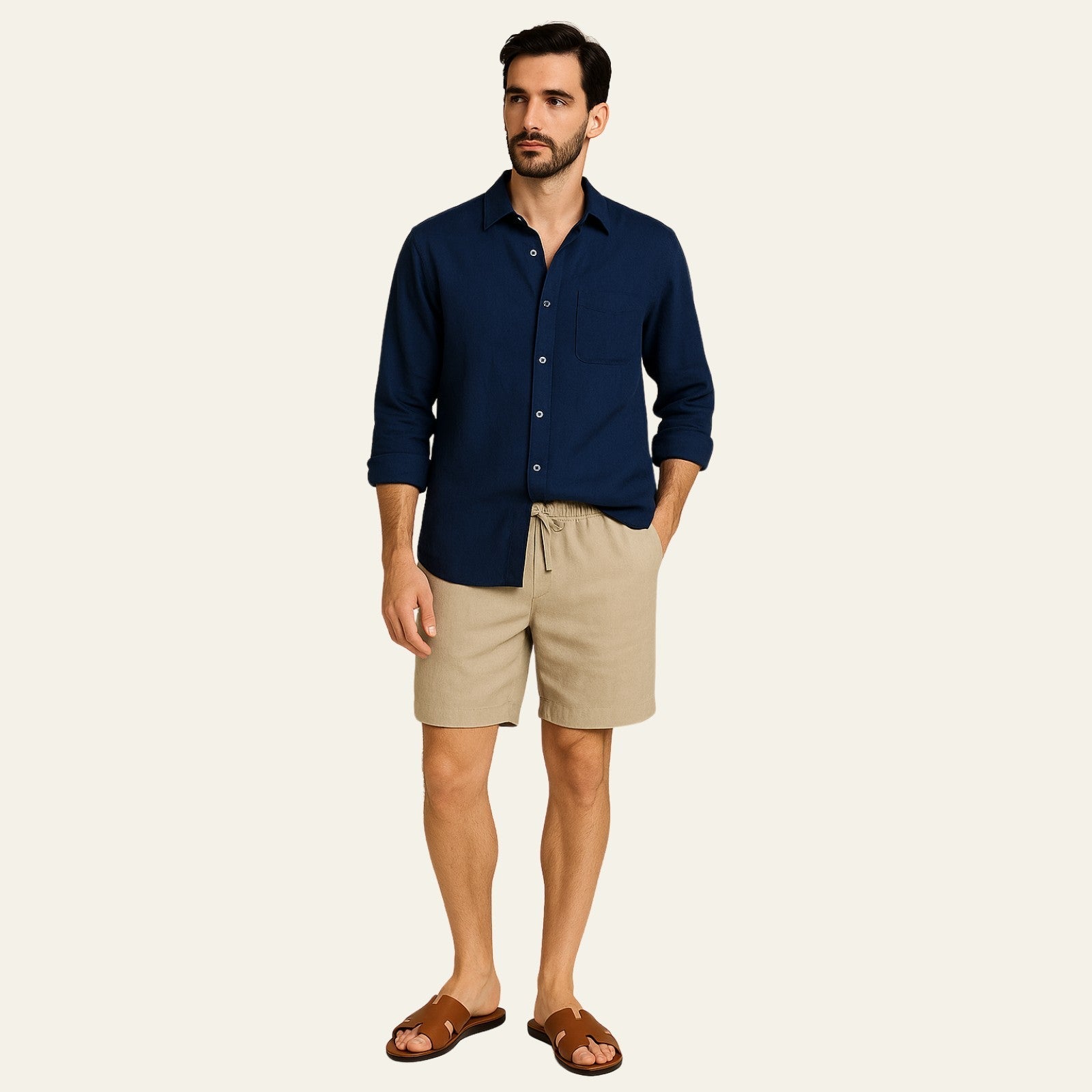 The Amalfi Linen Resort Shorts Set