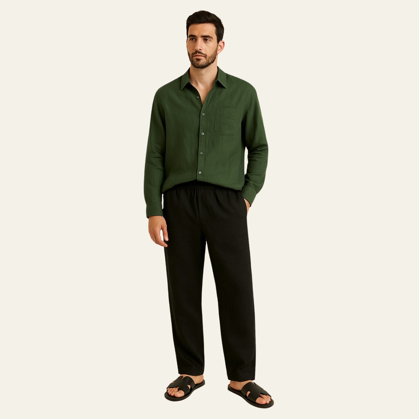 The Valencia Linen Slim Pantalon Set