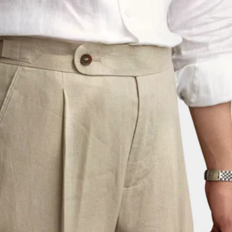 The Bellagio Linen Pleated Trouser