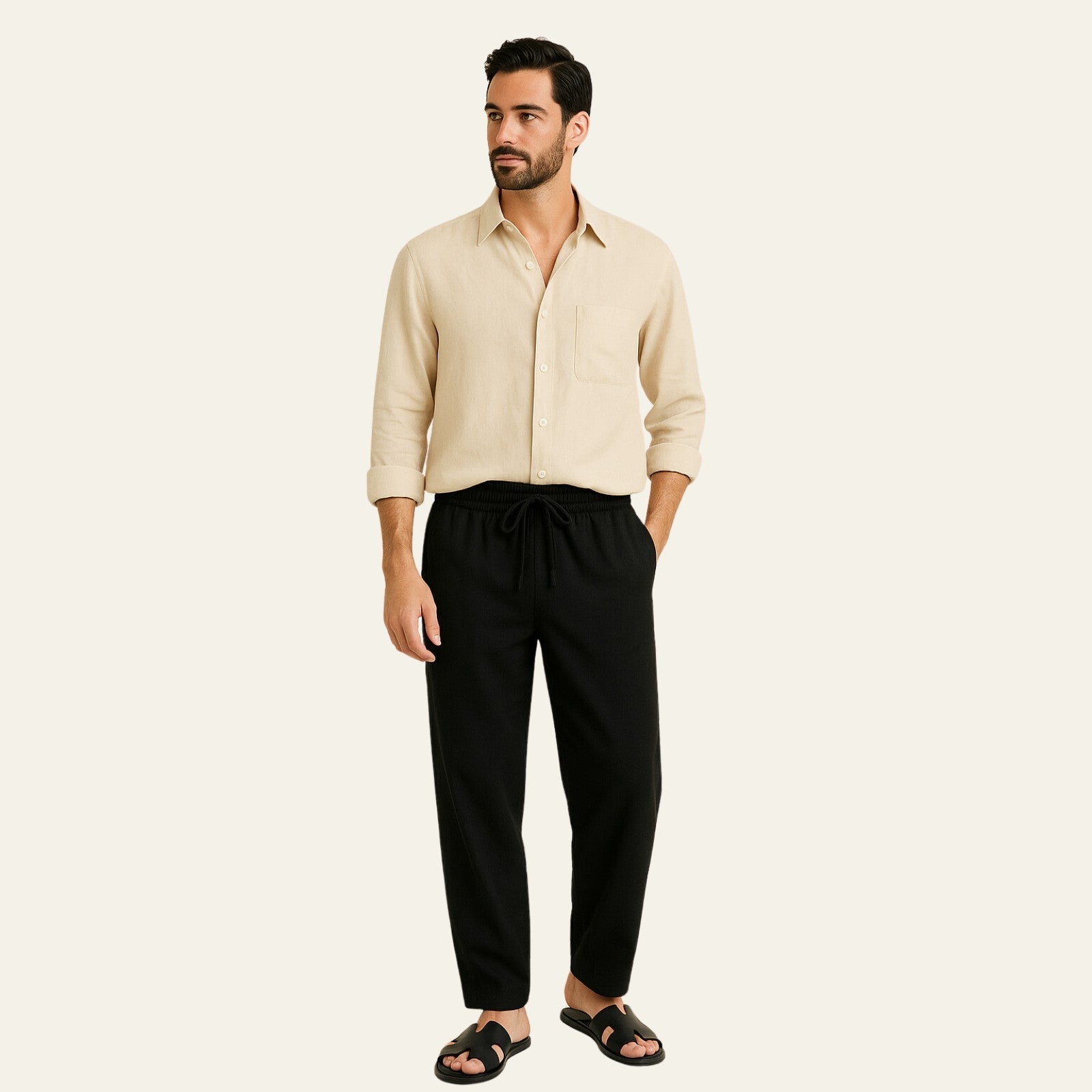 The Valencia Linen Slim Pantalon Set