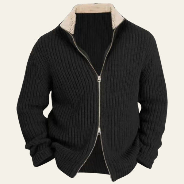 The Henrik Ribbed Wool Zip Sweater