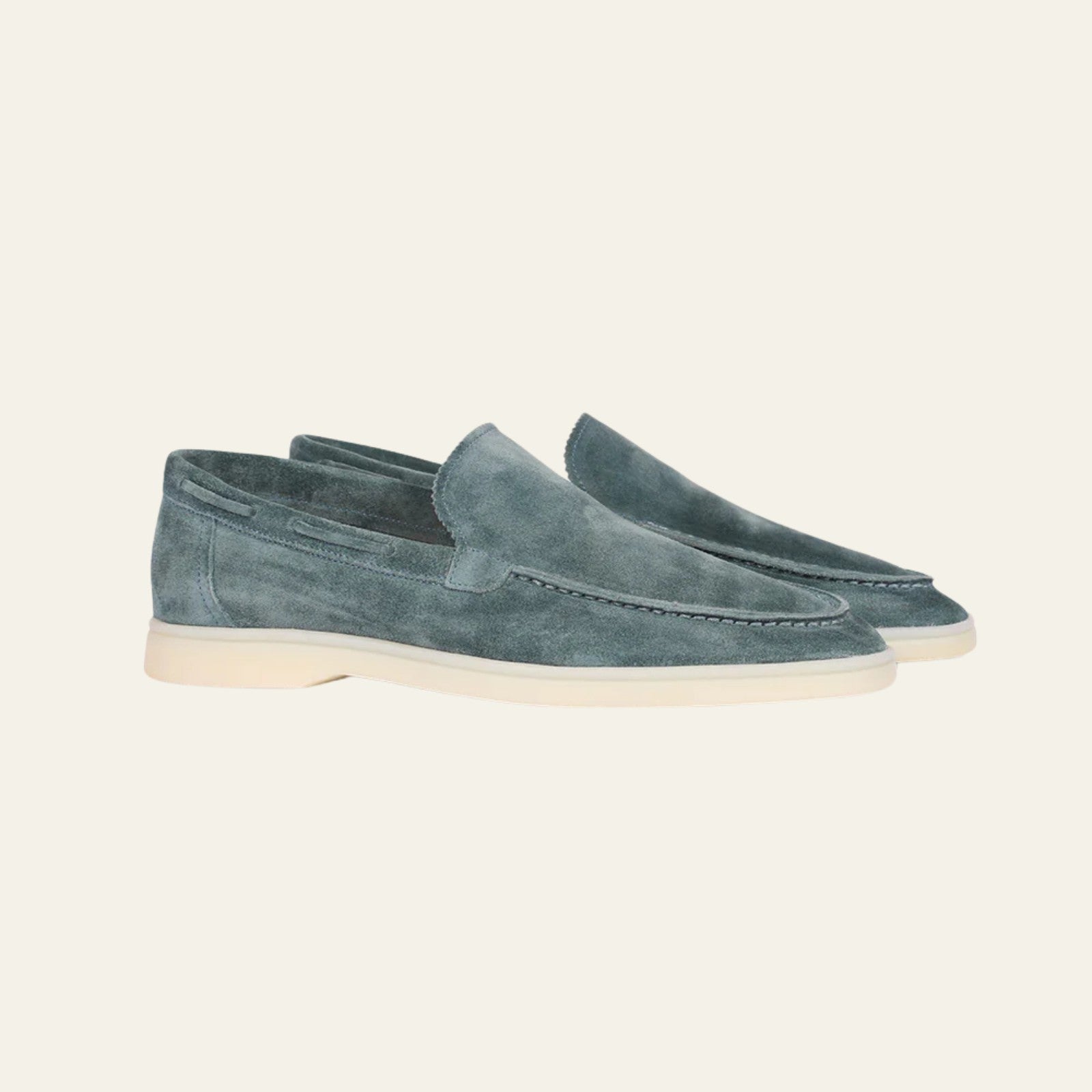 The Ravello Suede Yacht Loafer in Petrol