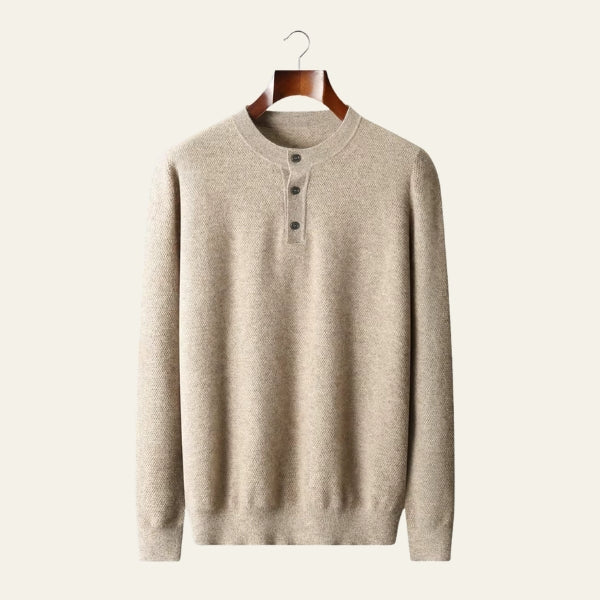 The Courchevel Cashmere Henley Sweater