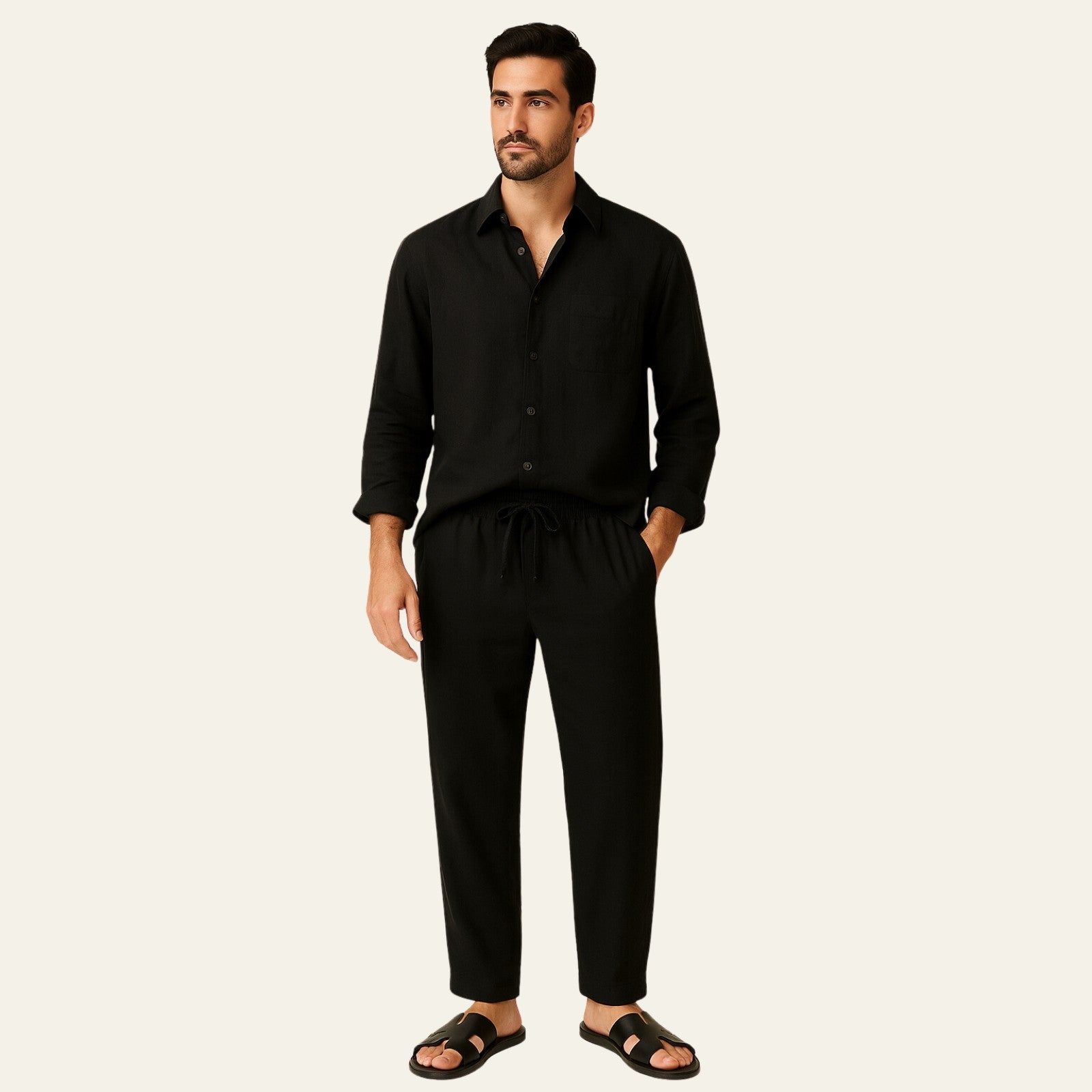 The Valencia Linen Slim Pantalon Set
