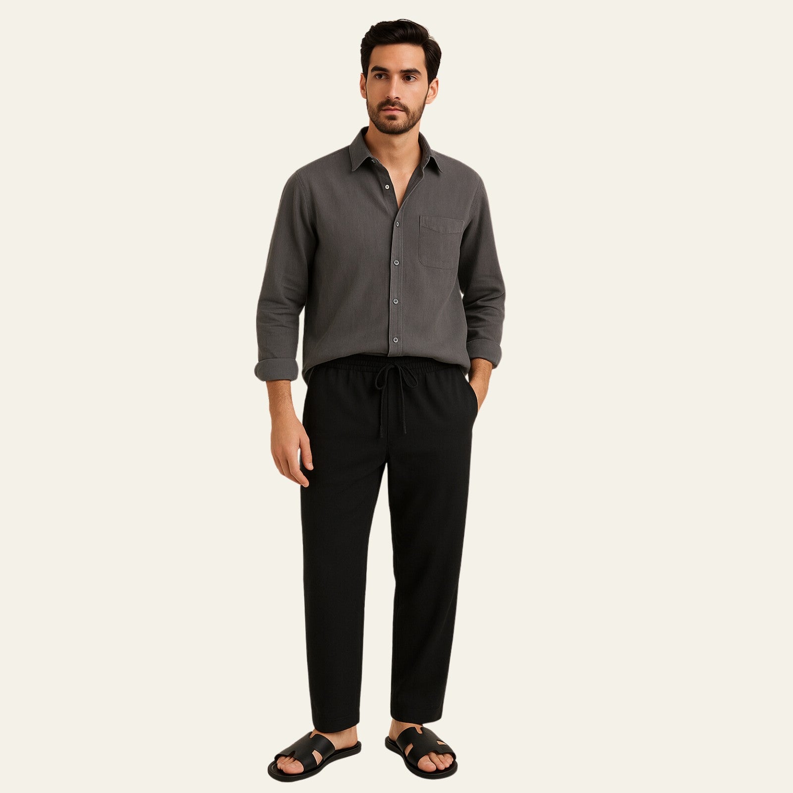 The Valencia Linen Slim Pantalon Set