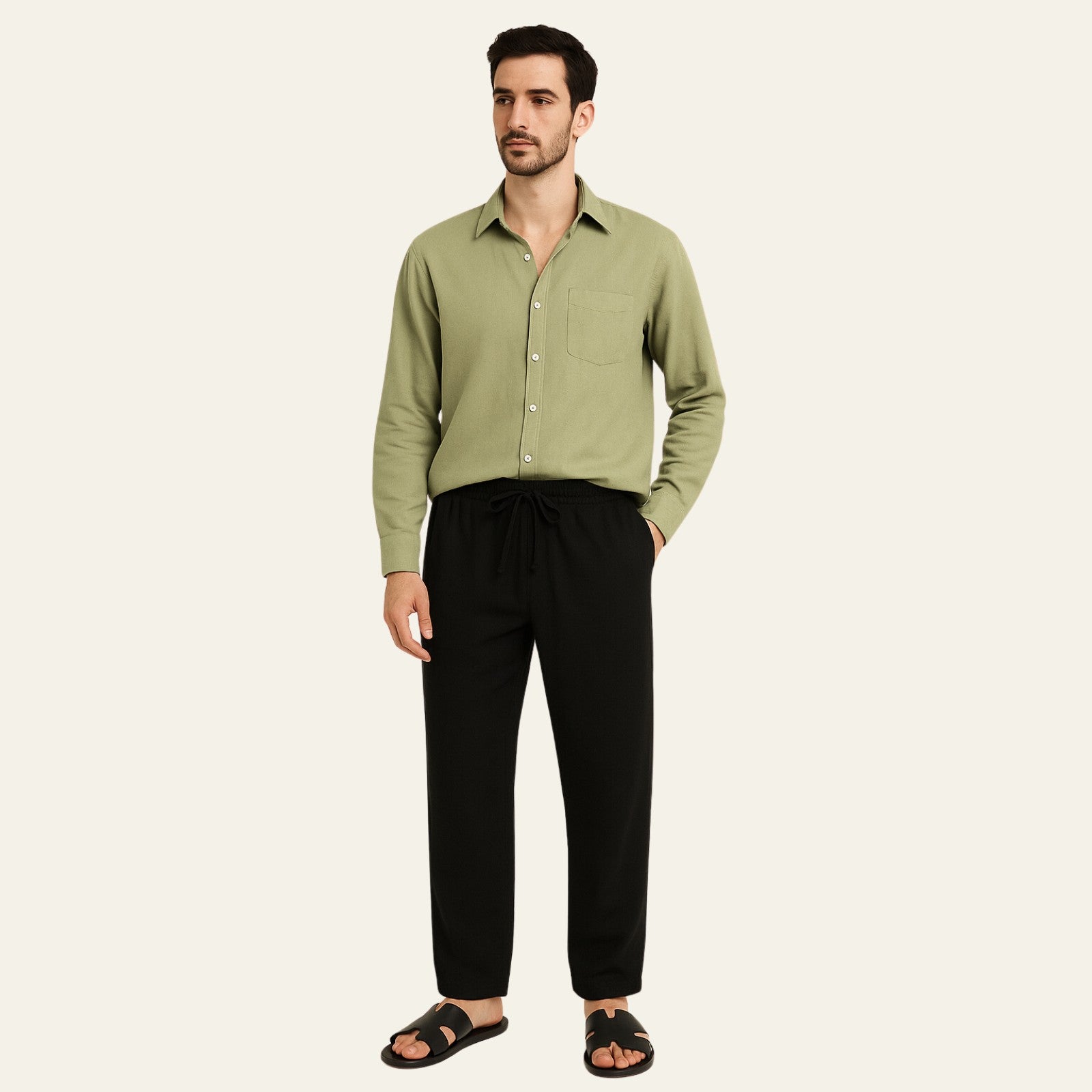 The Valencia Linen Slim Pantalon Set