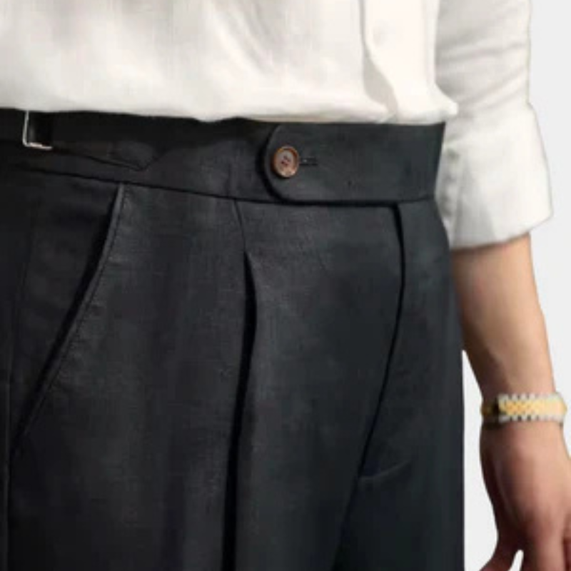 The Ravello Linen Pleated Trouser