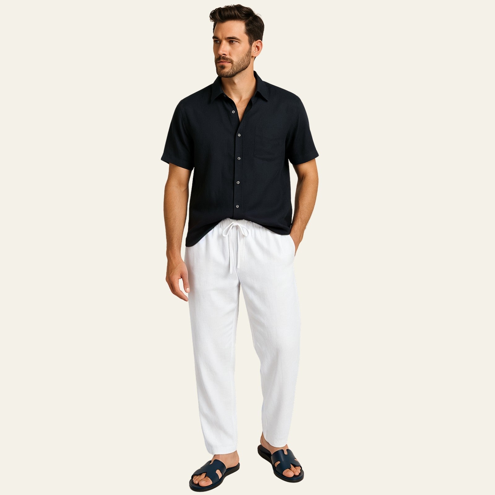 The Amalfi Linen Tailored Pantalon Set