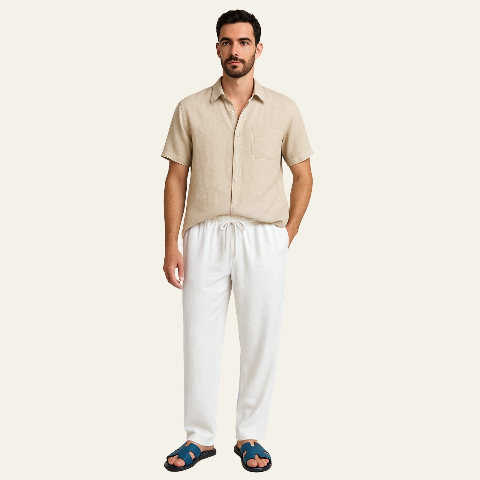 The Amalfi Linen Tailored Pantalon Set