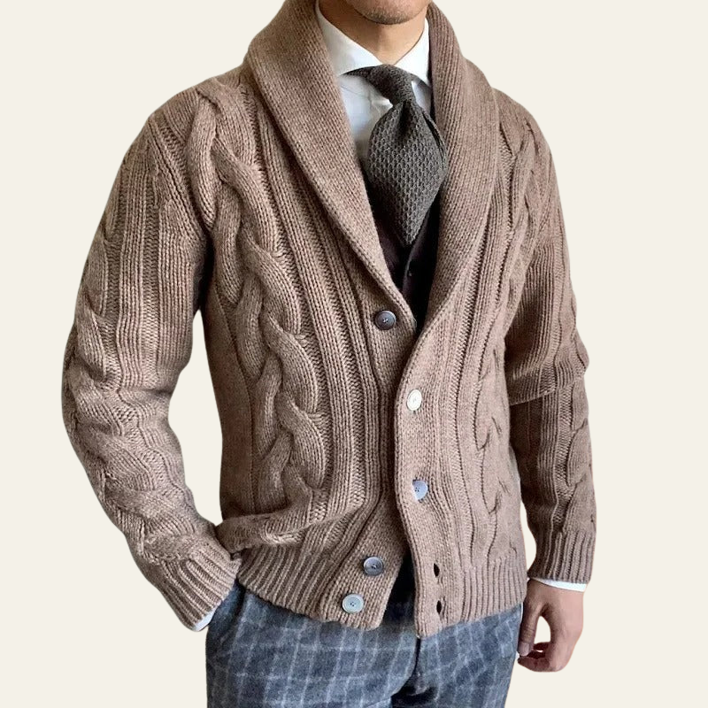 The Whitby Cable-Knit Shawl Cardigan