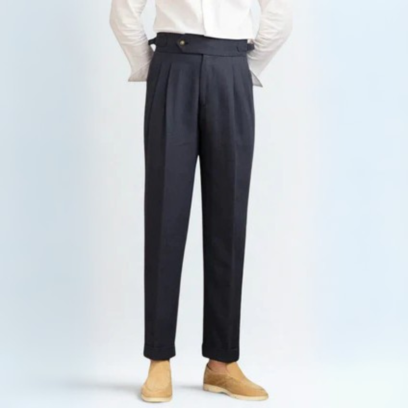 The Catania Linen Pleated Trouser