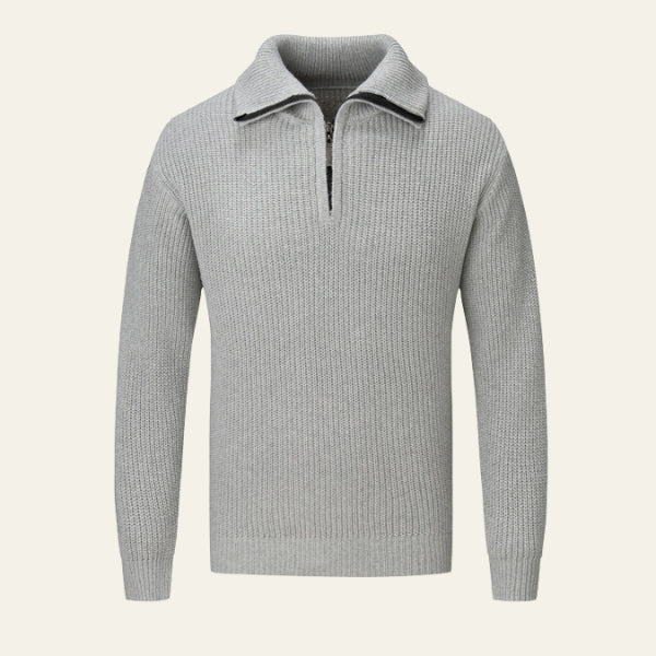 The Umbria Textured Quarter-Zip Sweater
