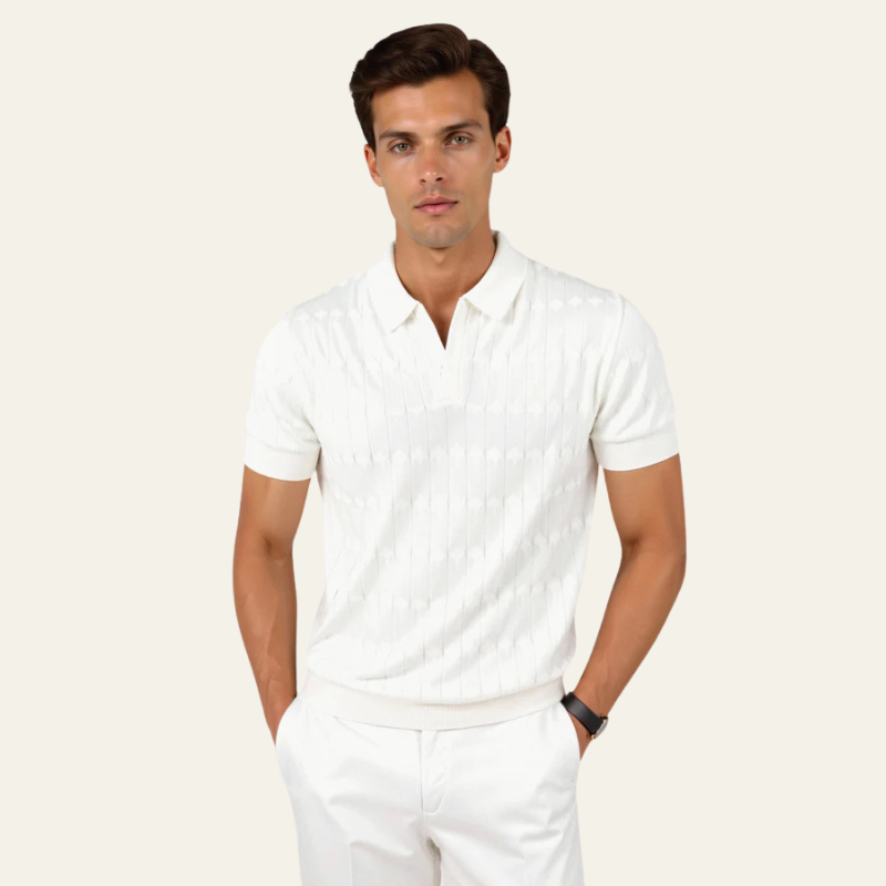The Positano Textured Knit Polo