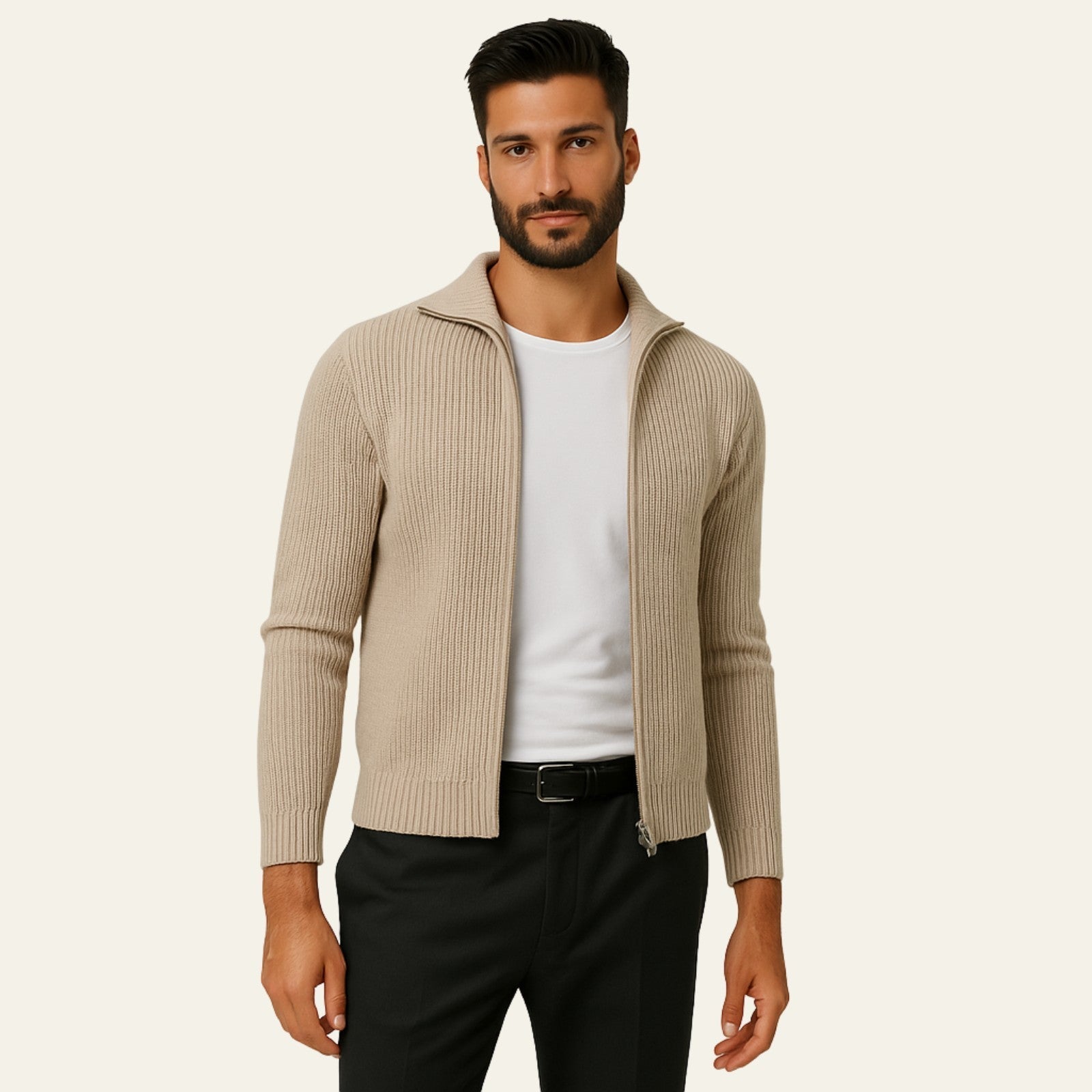 The Chamonix Cashmere Ribbed Zip Vest