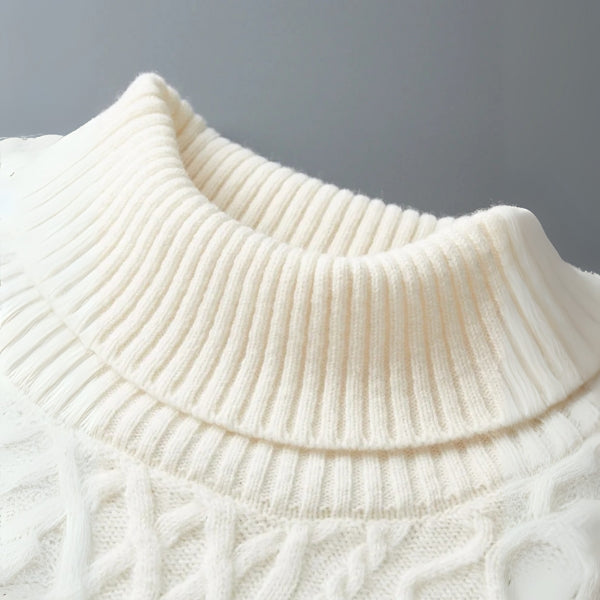The Zermatt Merino Wool Cable Turtleneck