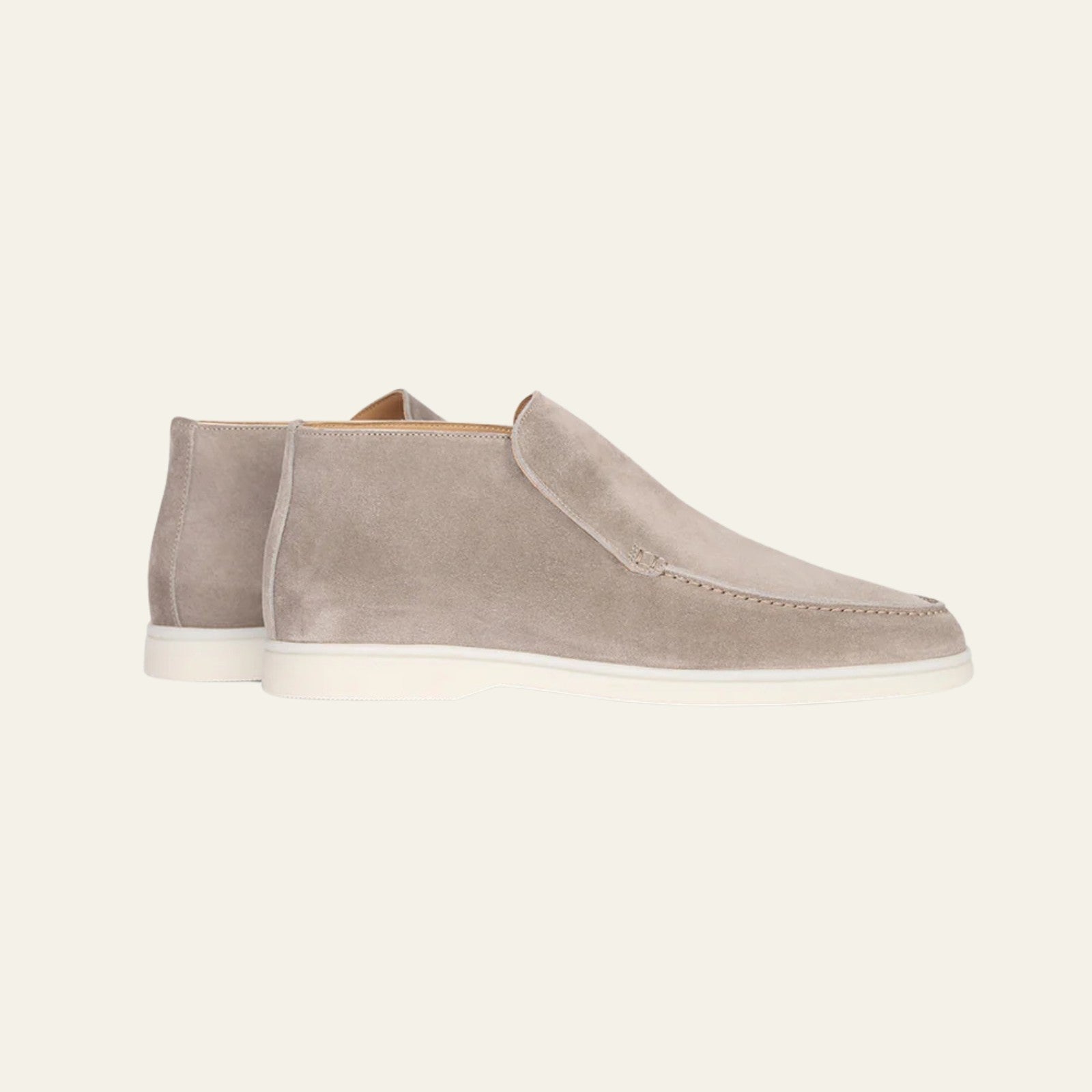 The Firenze Suede City Loafer in Light Grey