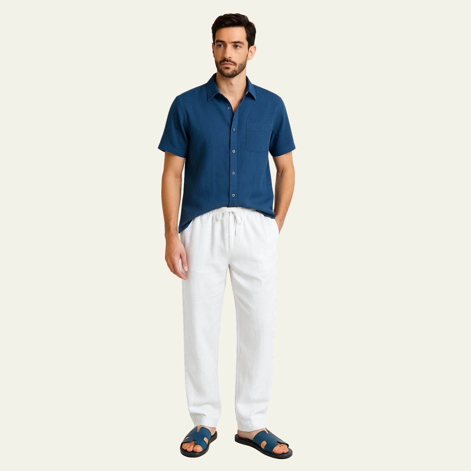 The Amalfi Linen Tailored Pantalon Set