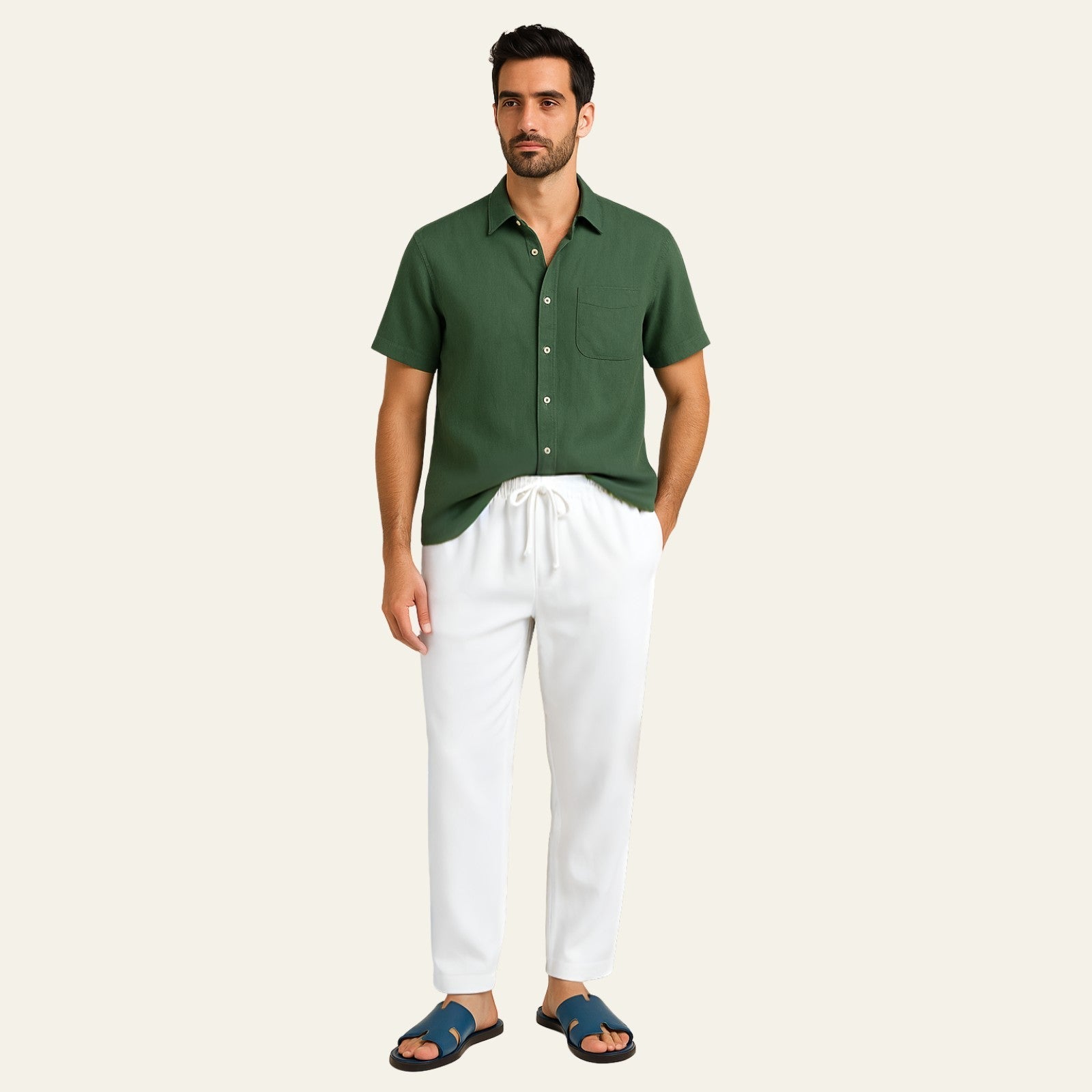 The Amalfi Linen Tailored Pantalon Set
