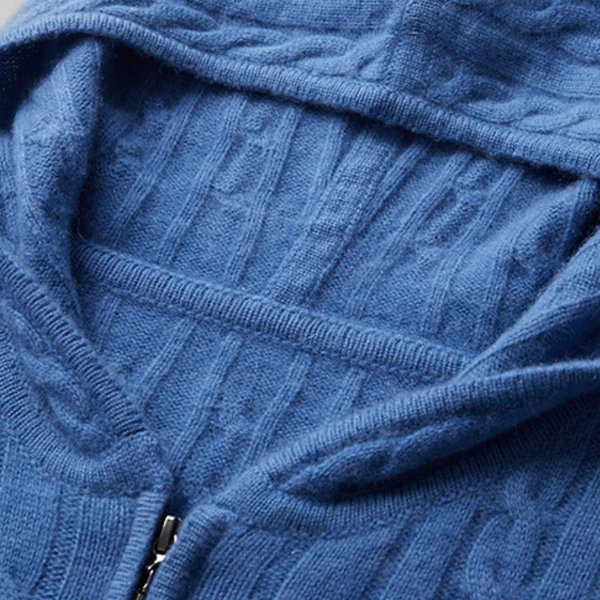 The Ravello Cable Cashmere Zip Hoodie