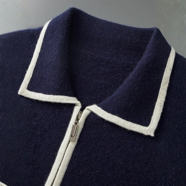 The Amalfi Merino Wool Zip Cardigan