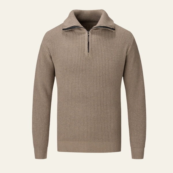 The Umbria Textured Quarter-Zip Sweater