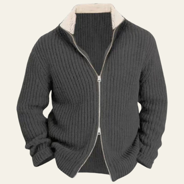 The Henrik Ribbed Wool Zip Sweater