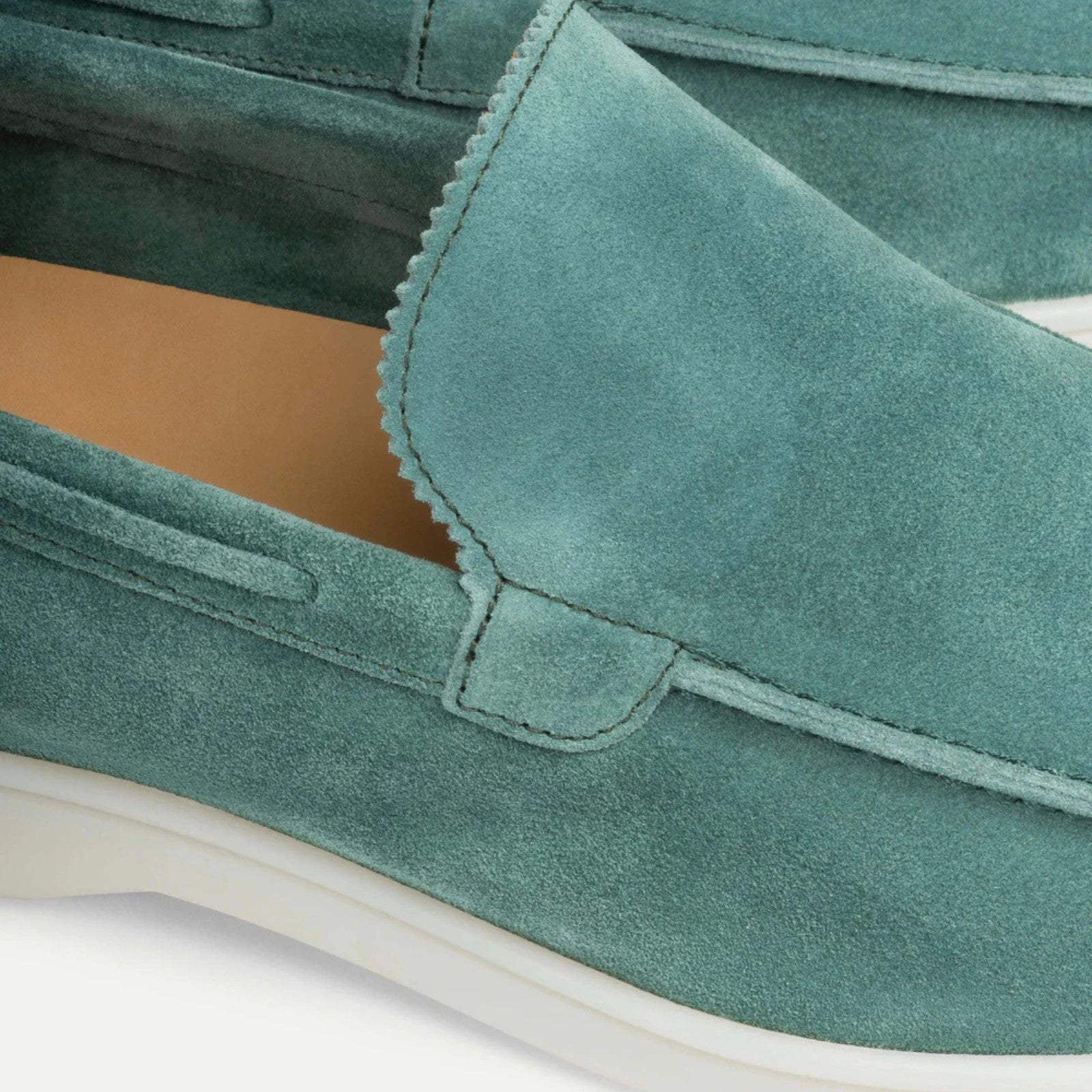 The Positano Suede Yacht Loafer in Emerald