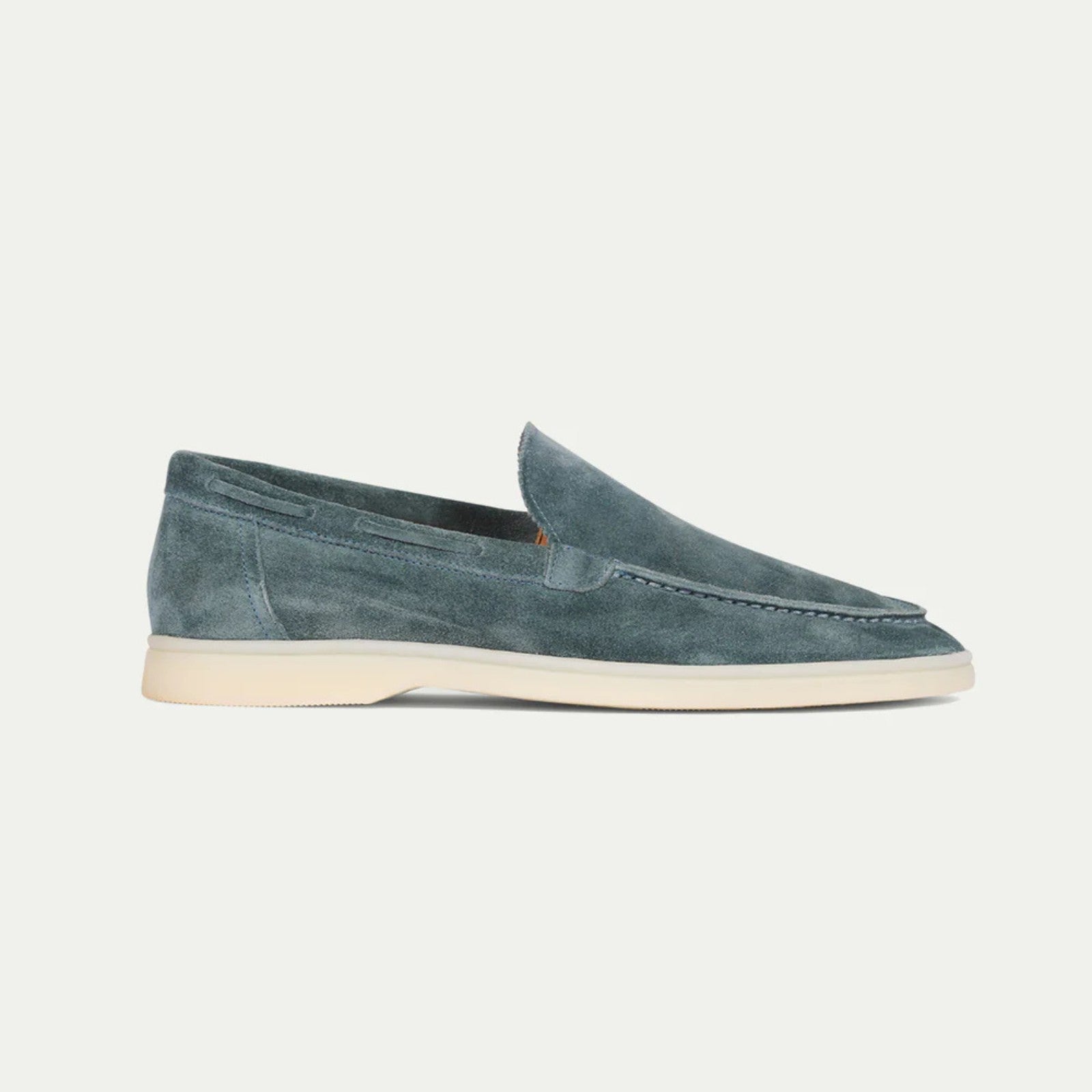 The Ravello Suede Yacht Loafer in Petrol