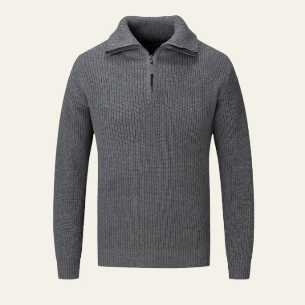 The Umbria Textured Quarter-Zip Sweater