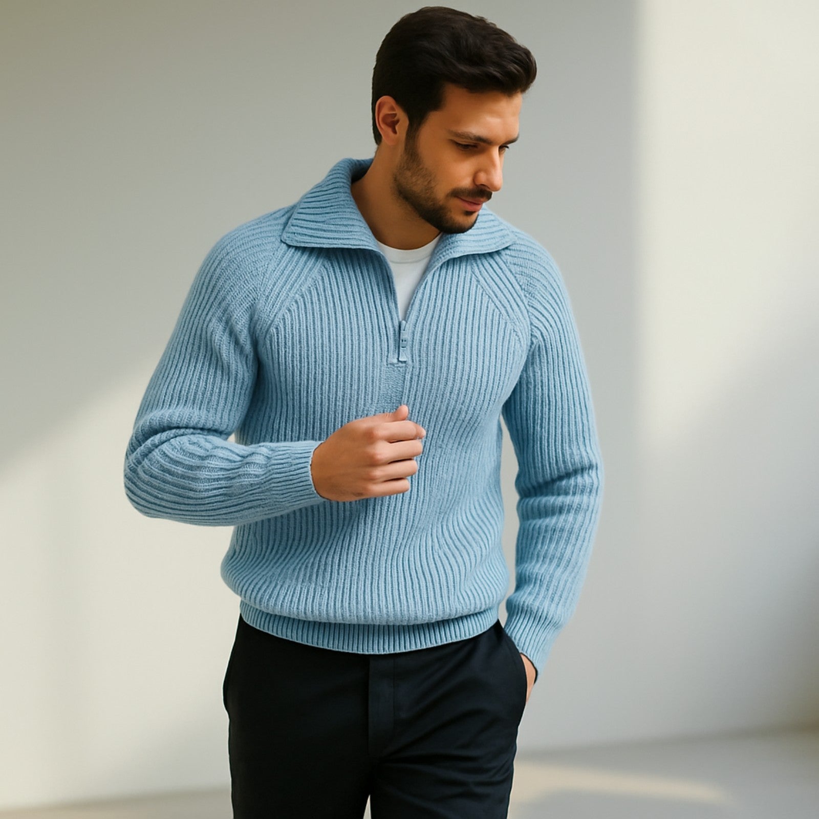 The Osaka Quarter-Zip Knit Sweater