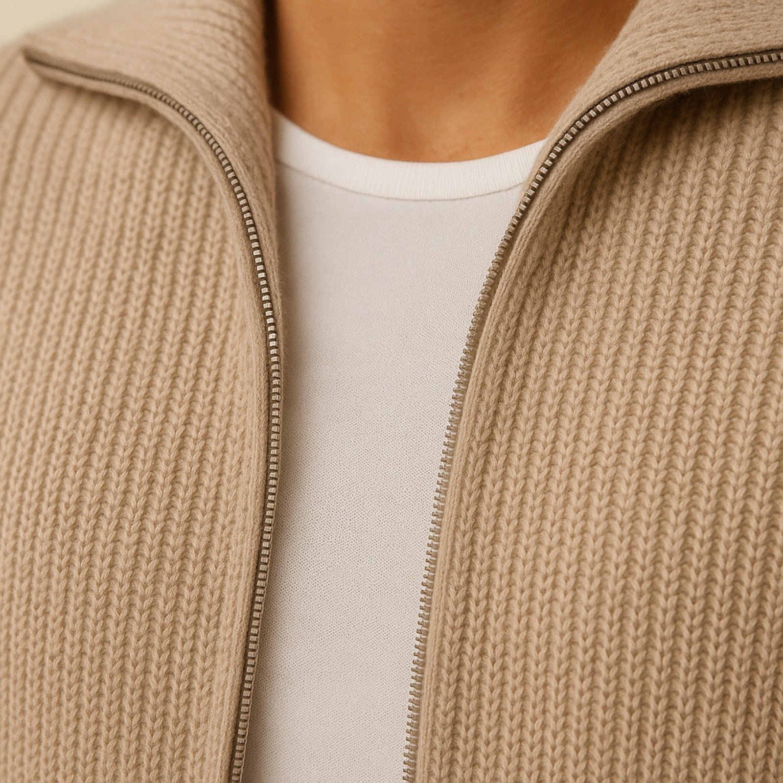 The Chamonix Cashmere Ribbed Zip Vest