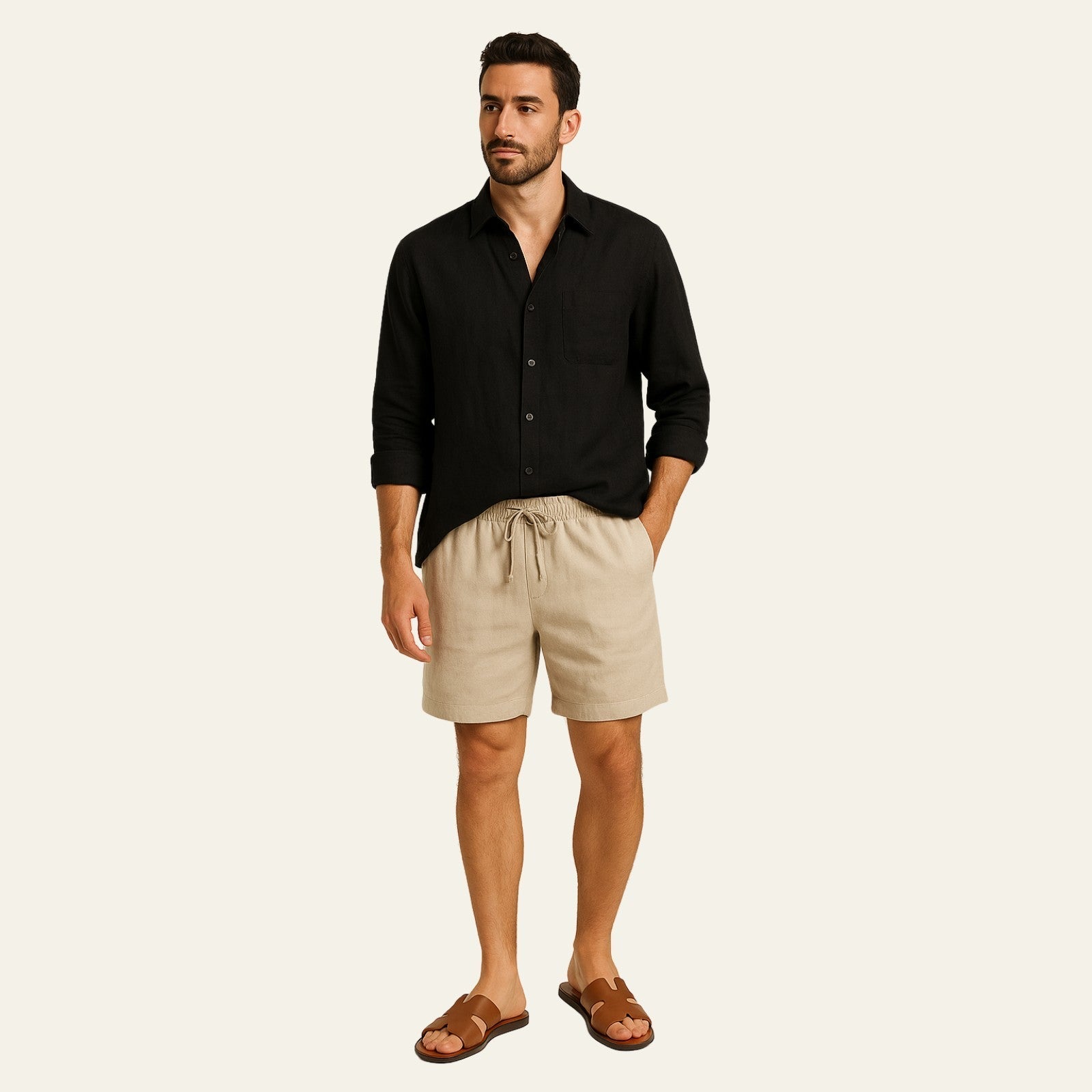 The Amalfi Linen Resort Shorts Set