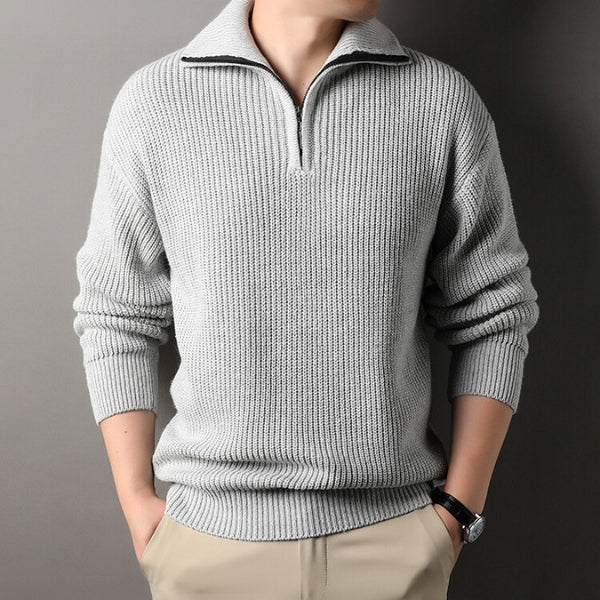 The Umbria Textured Quarter-Zip Sweater
