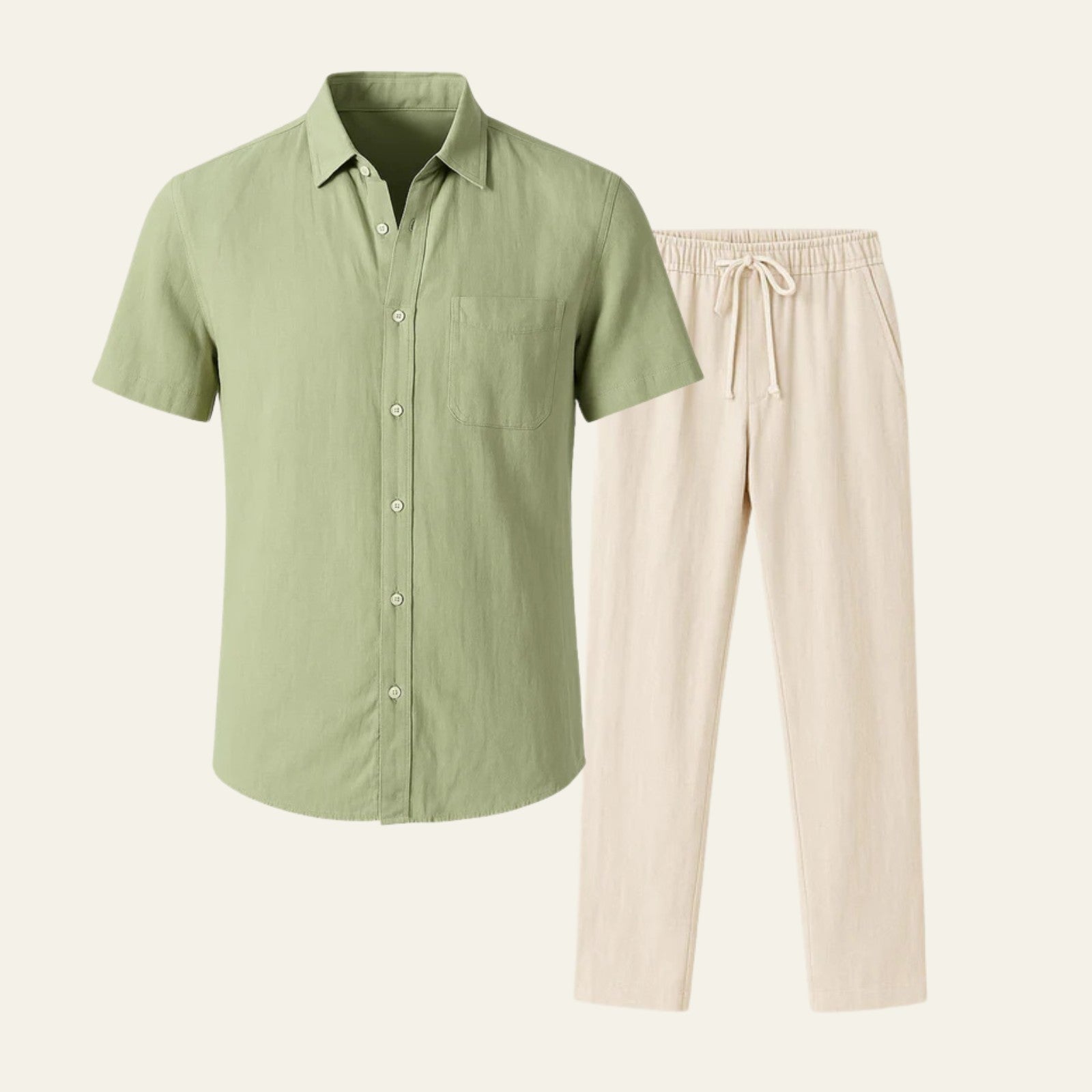 The Antibes Linen Tailored Pantalon Ensemble