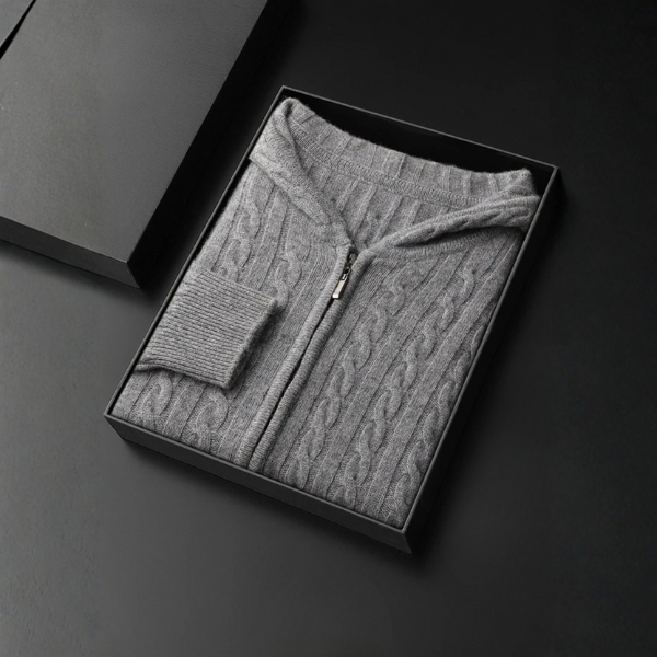 The Ravello Cable Cashmere Zip Hoodie