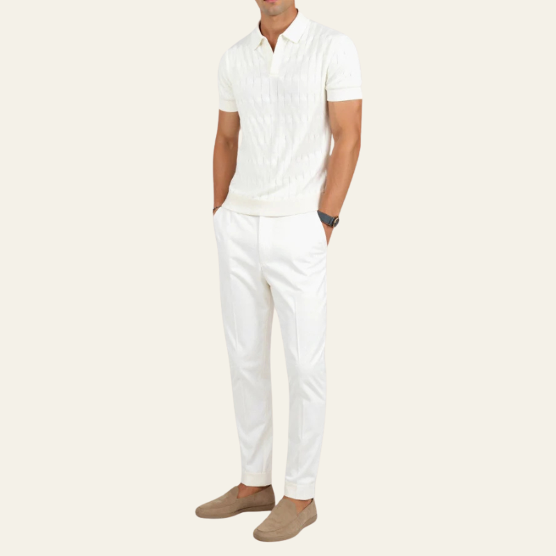 The Positano Textured Knit Polo