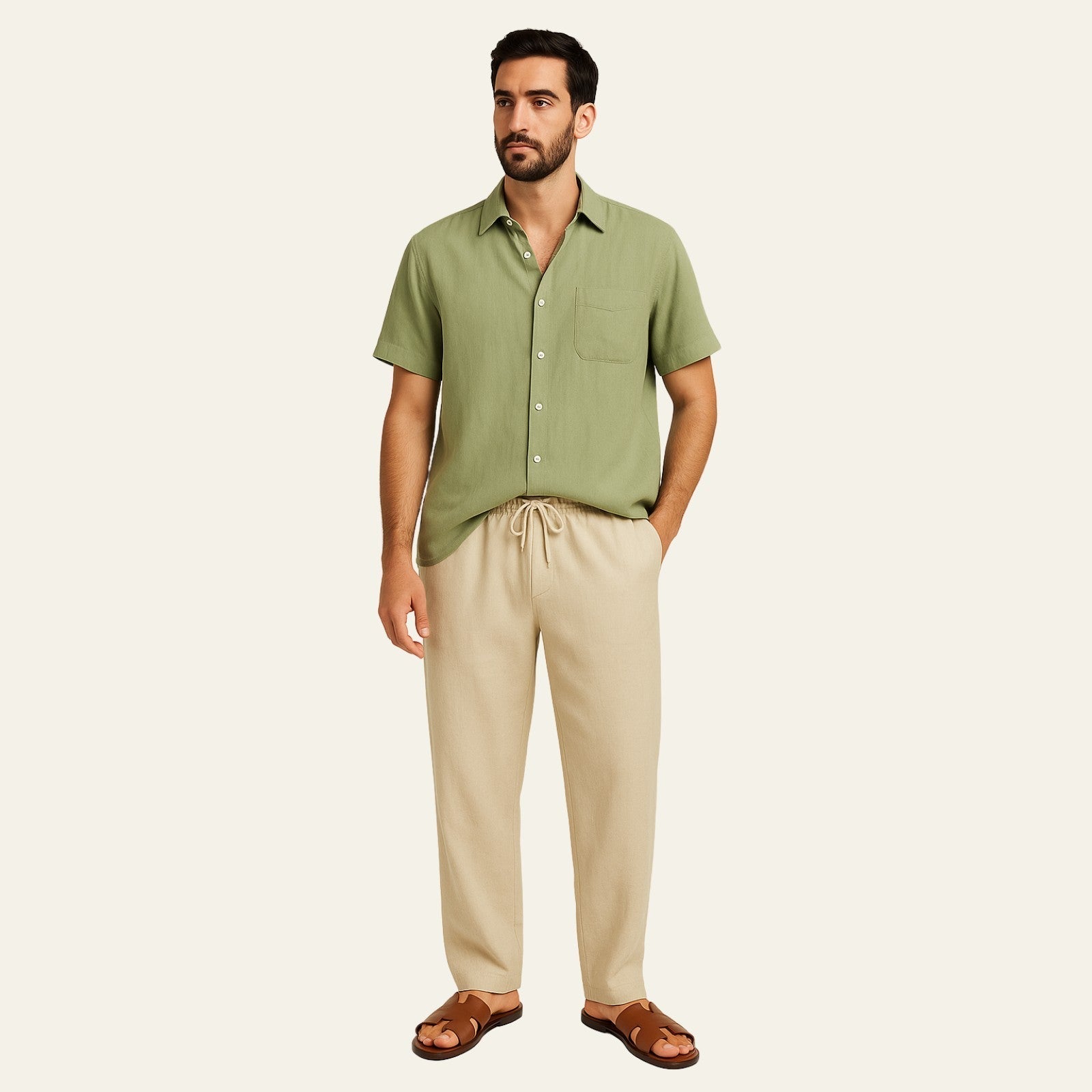 The Antibes Linen Tailored Pantalon Ensemble