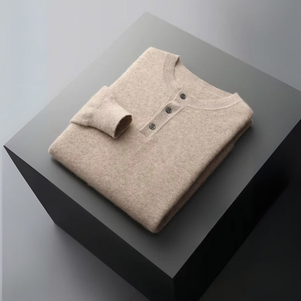 The Courchevel Cashmere Henley Sweater