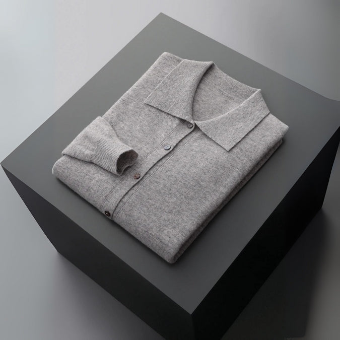 The Bellagio Merino Wool Polo Cardigan