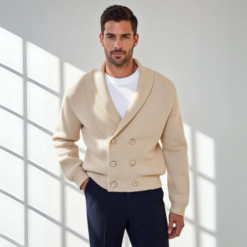 The Cortina Shawl Collar Knit Cardigan