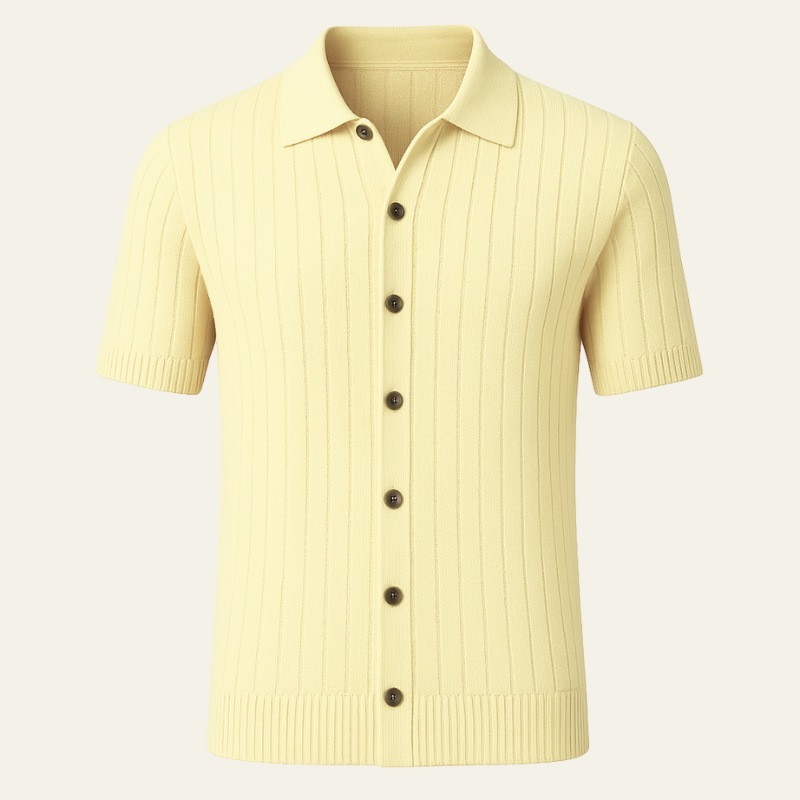 The Positano Lemon Cotton Knit Polo