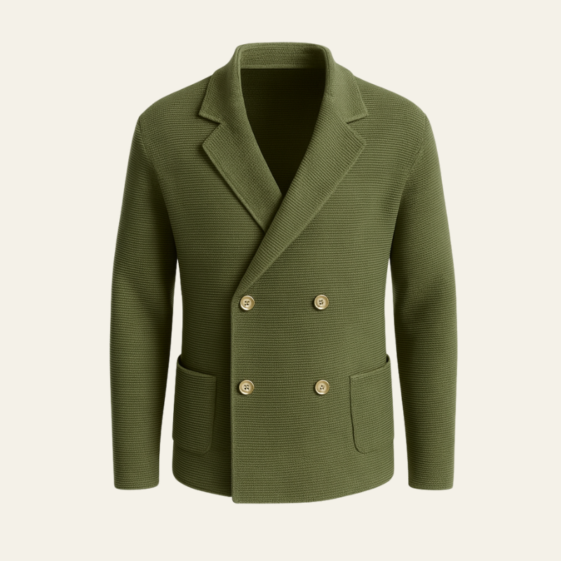 The Cortina Double-Breasted Knit Cardigan