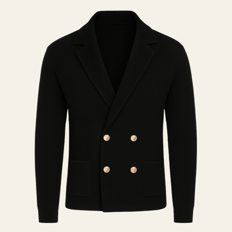 The Positano Double-Breasted Knit Cardigan